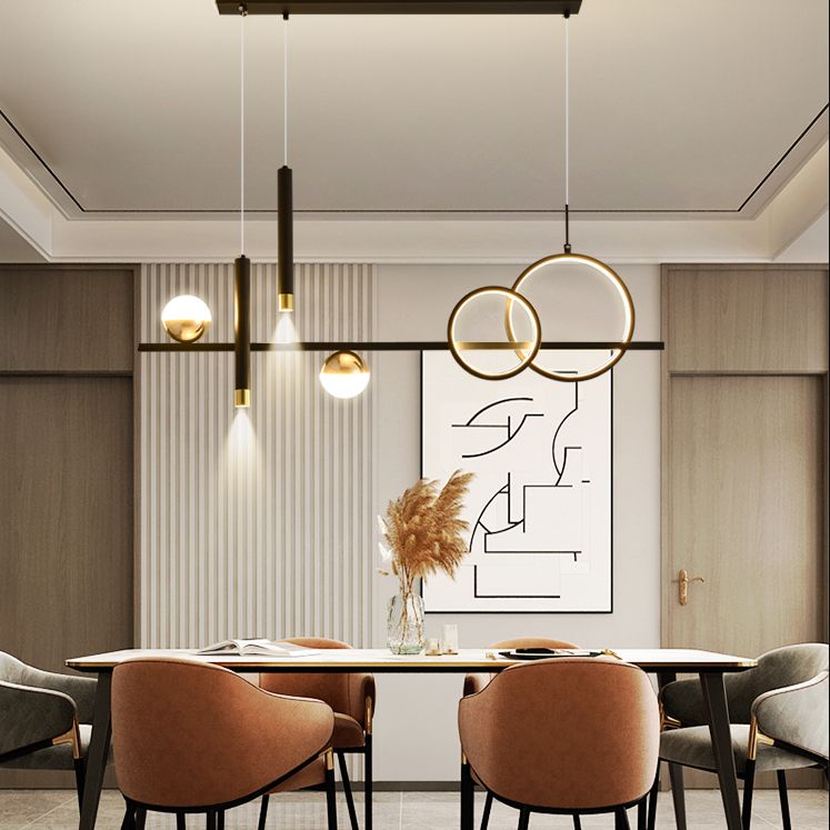 Modern Straight Bars Island Chandelier Lights Metal Island Lighting