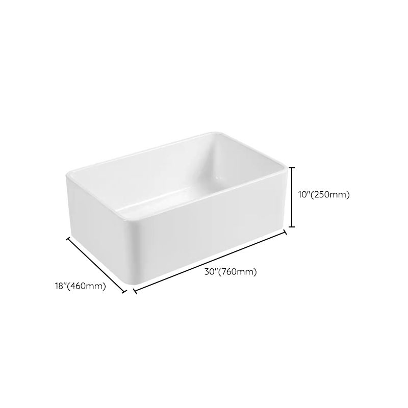 Farm Style Bathroom Sink Ceramic Rectangular Washroom Sink with Faucet