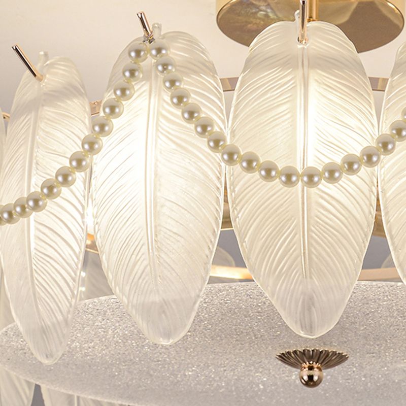 Contemporary Flush Mount Light Simple Flush Mount Ceiling Light Fixture with Glass Shade