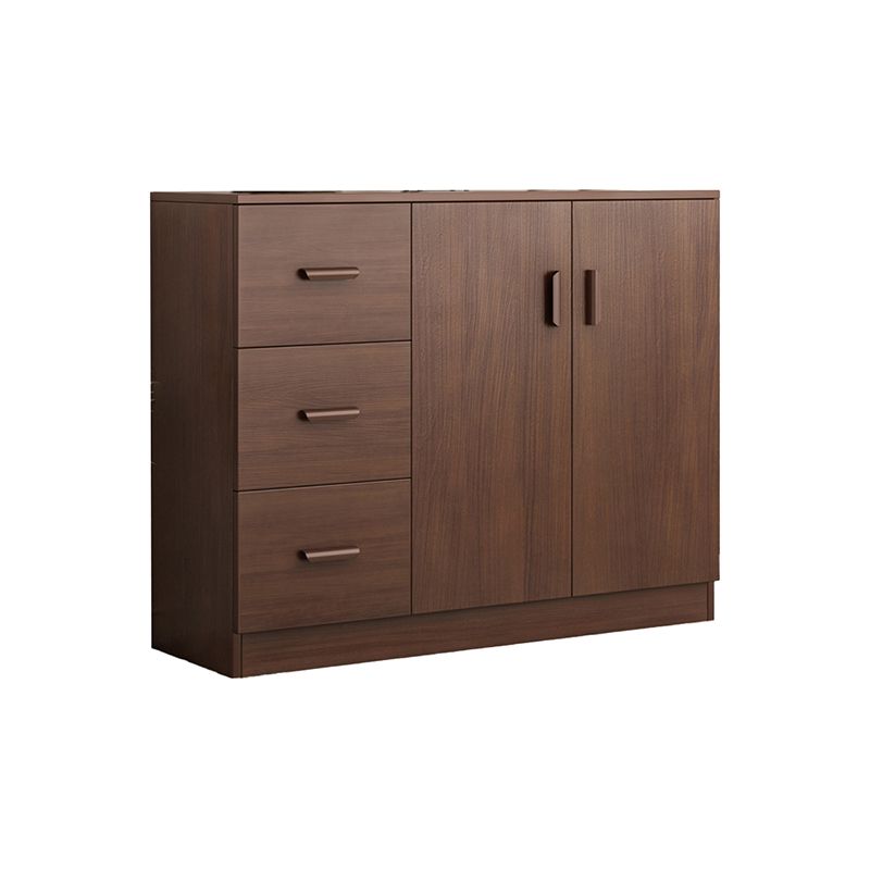 Mid-Century Modern Side Cabinet Brown Accent Cabinet With Doors