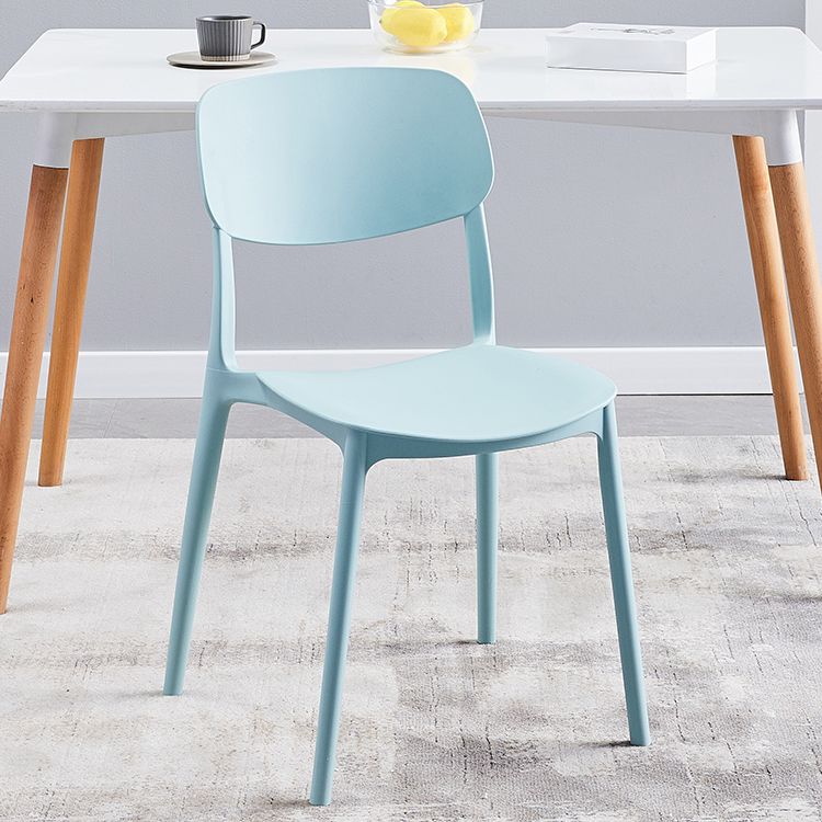 Nordic Glam Style Chairs Kitchen Armless Chair with Plastic Legs