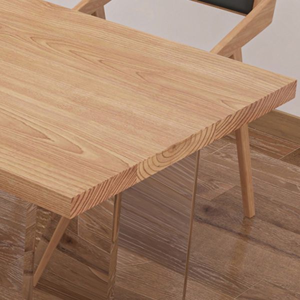 Pine Wood Top Dining Table Traditional Luxury Solid Wood Table with Sled Base