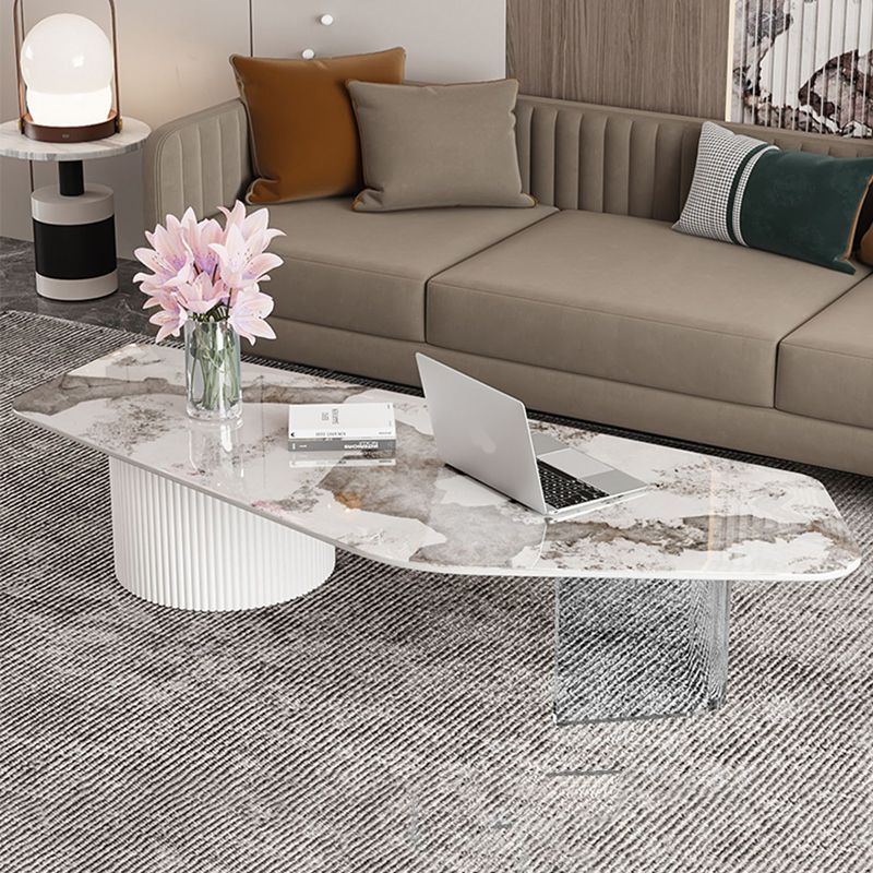 Modern Acrylic Legs Coffee Table Nesting Coffee Table Set for Living Room