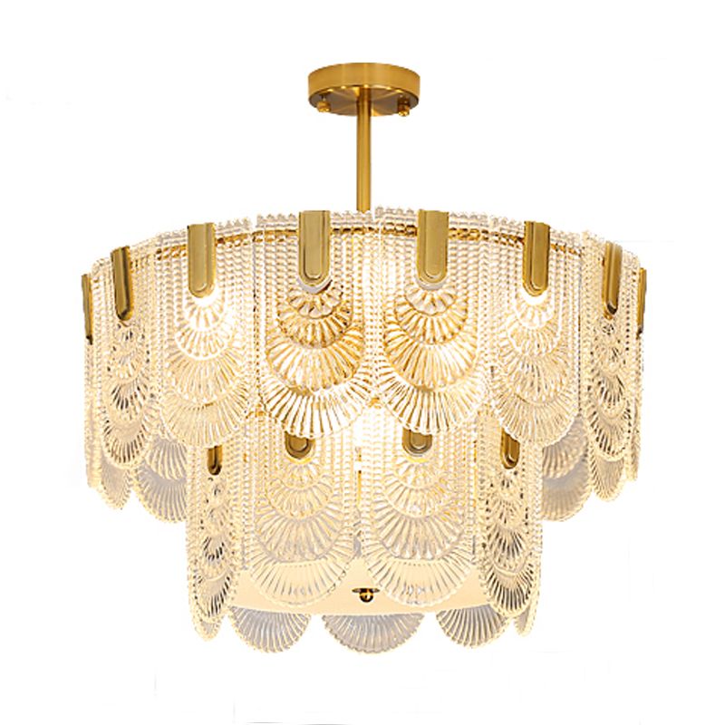 Copper Tiered Glass Ceiling Pendant Contemporary Ceiling Lighting Fixtures