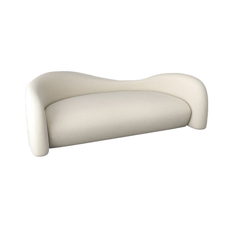 Modern Curved Loveseat Tight Seat Solid Color Sloped Arms Sofa