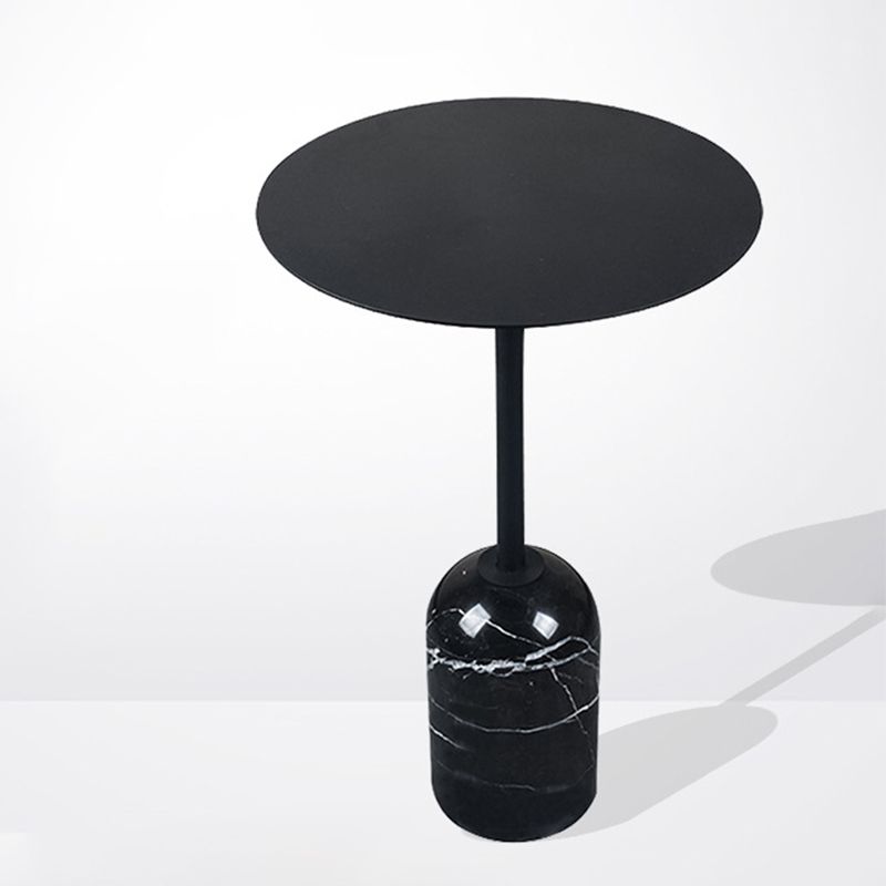 Contemporary Metal End Table Round Pedestal Accent Side Table
