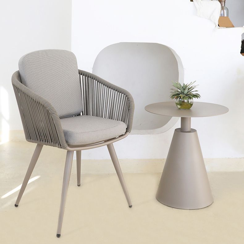 Industrial Aluminum Round Side Table 19.5"W X 19.5"D X 22"H Chat Table