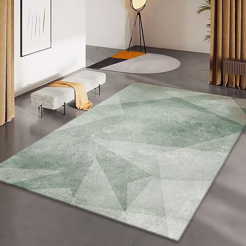 Grey Modern Rug Polyester Pattern Rug Stain Resistant Rug for Living Room