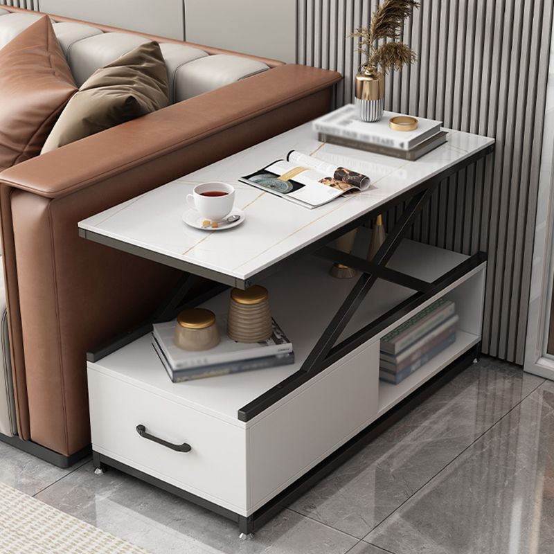 22.44" H Modern Rectangular End Table 1-Drawer Side Table with Shelves