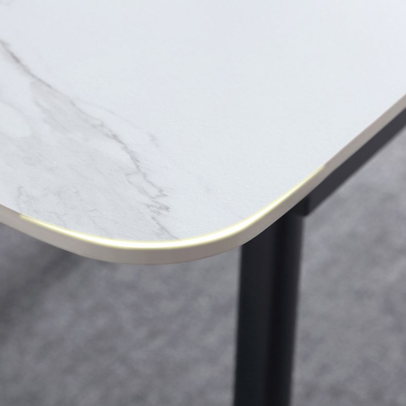 Rectangle Contemporary Sintered Stone Dining Room Set with Removable Leaf Dining Furniture Set