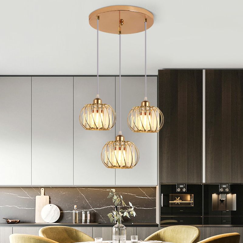 Luminaire pendentif en cristal globe Lumière suspendue minimaliste pour salle à manger
