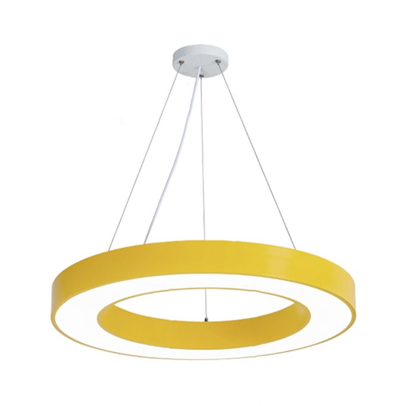 Forme de bague en métal La lumière suspendue style moderne 1-Light Hanging Mount Fixture pour la maternelle