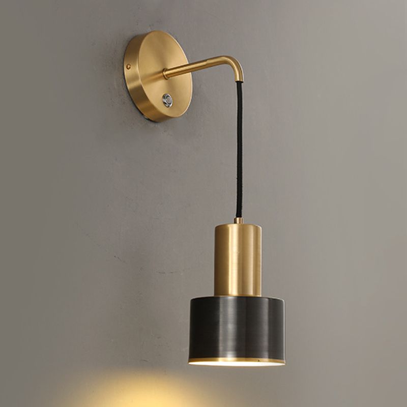 Metal Cylinder Wall Sconce Light Modern 1-Light Wall Sconce Lighting