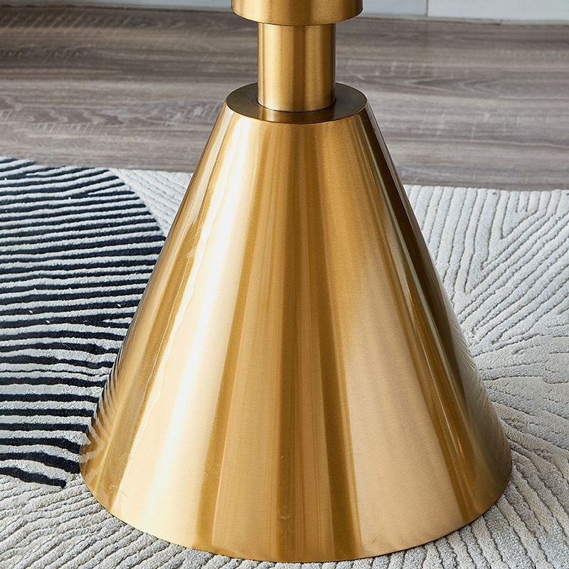 Glam Glossy Marble/Stone Top End Table Stainless Steel Pedestal Sofa Side Table