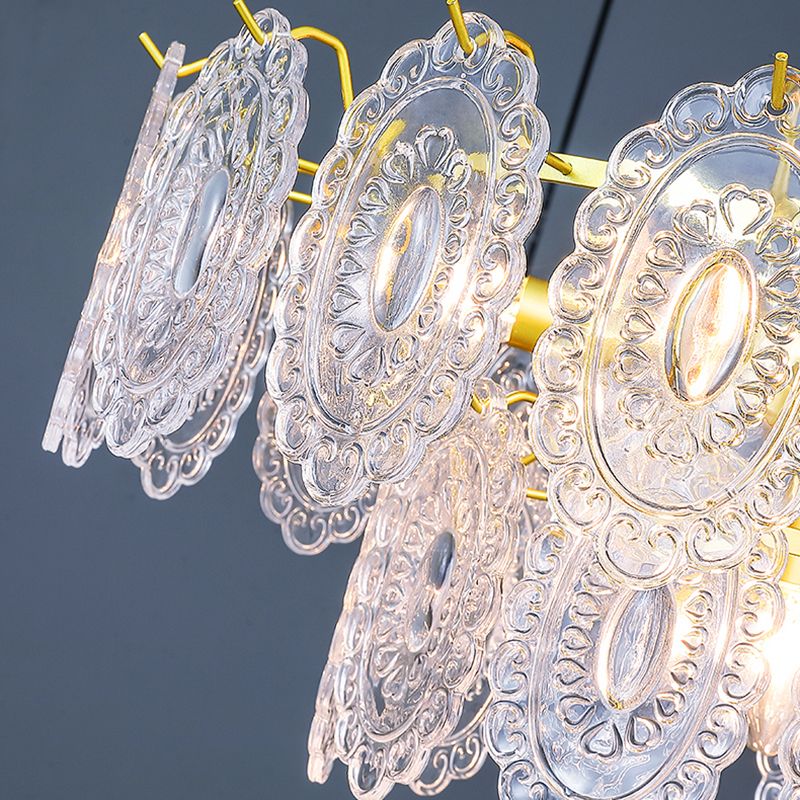 Luces colgantes de forma única de forma contemporánea de vidrio colgante accesorios en oro