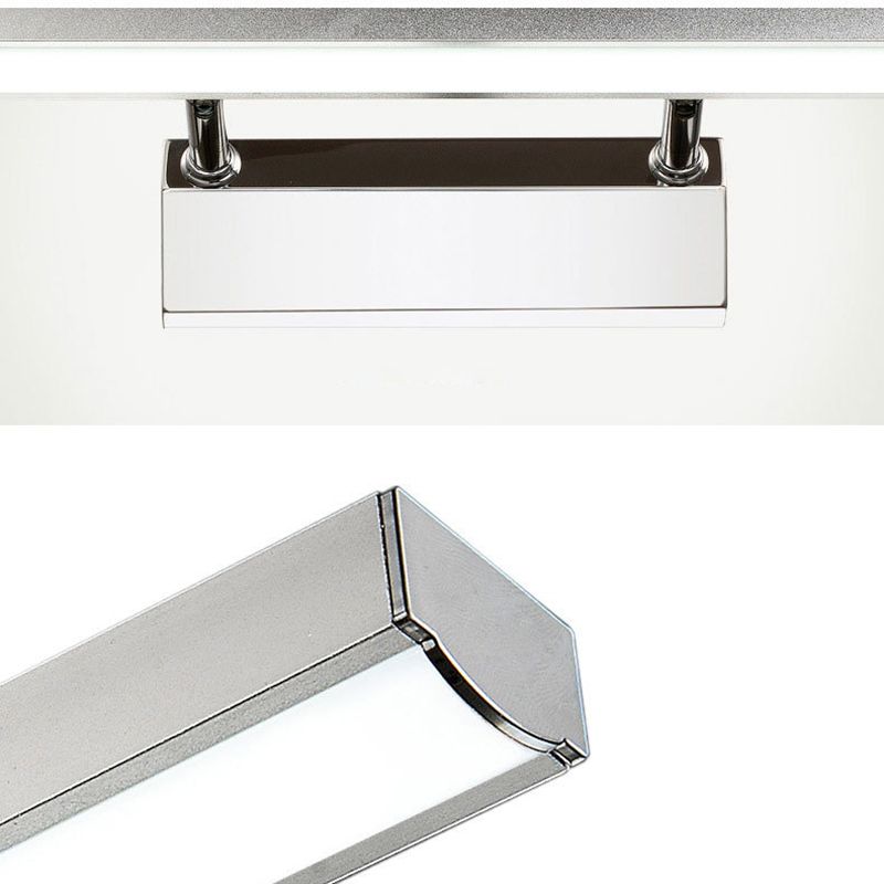 Modern Style Strip Mirror Light 1 Light LED Vanity Light in Silver for Toilet