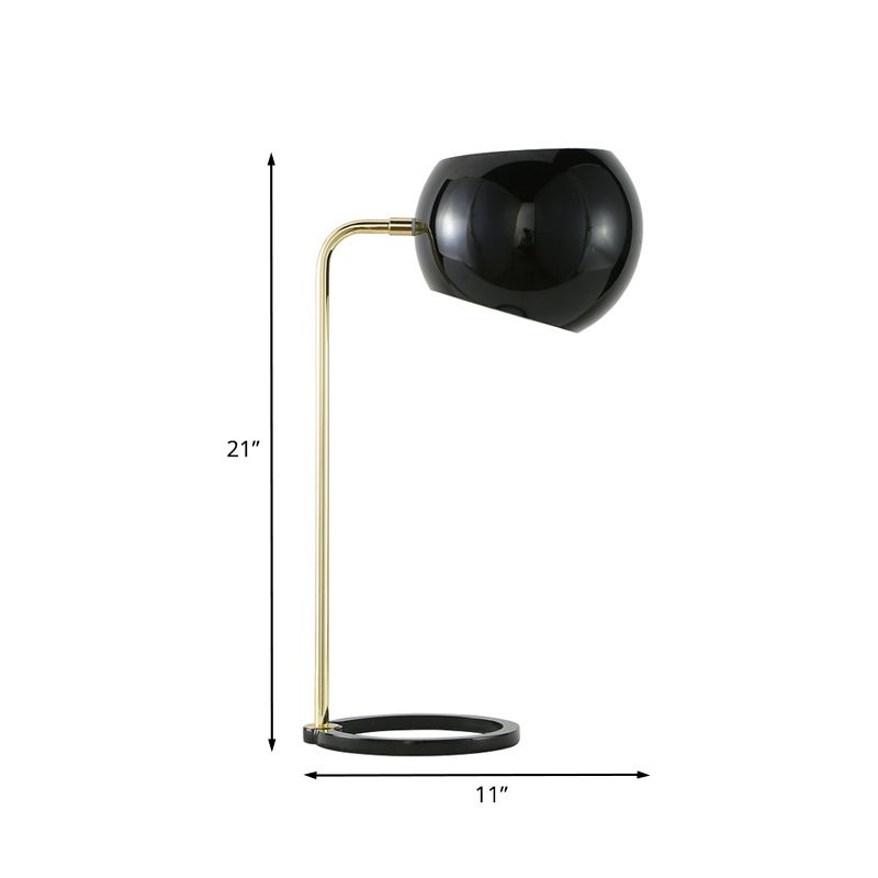 Moderne Scandinavische geometrische tafellamp ijzer 1 kop woonkamer plug-in bureaulamp in zwart