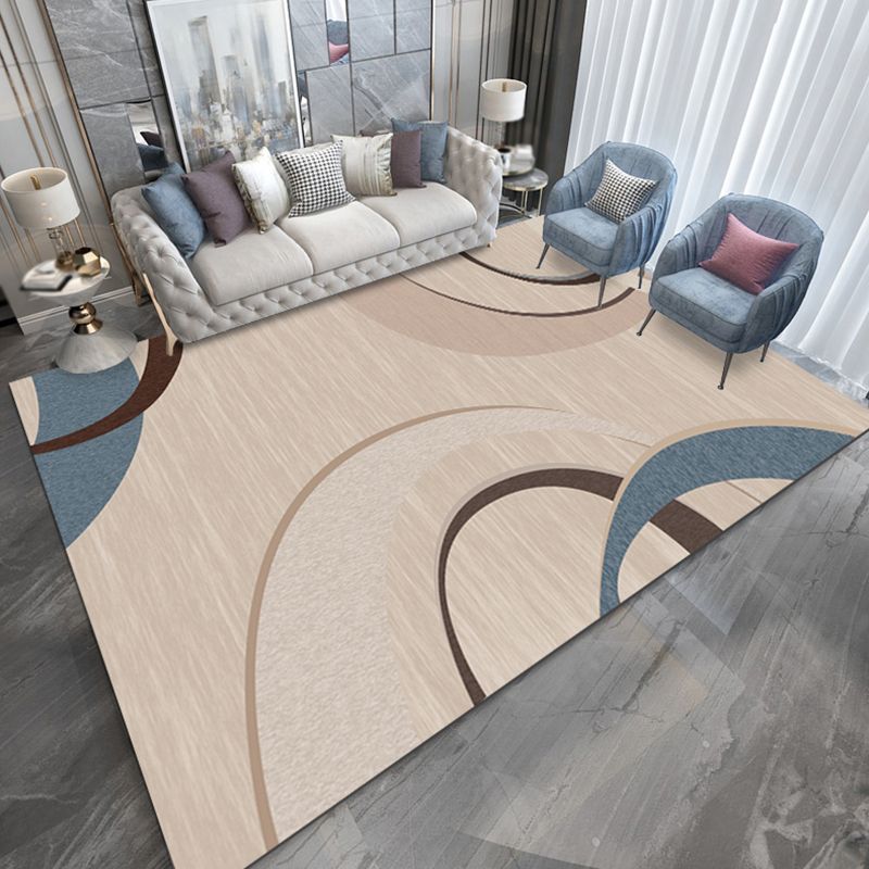 Multicolor Colorblock Rug Polyester Modern Rug Pet Friendly Washable Non-Slip Area Rug for Living Room