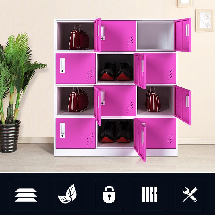 Modern Hinged Storage Cabinet Steel Non-Hanging Wardrobe Armoire