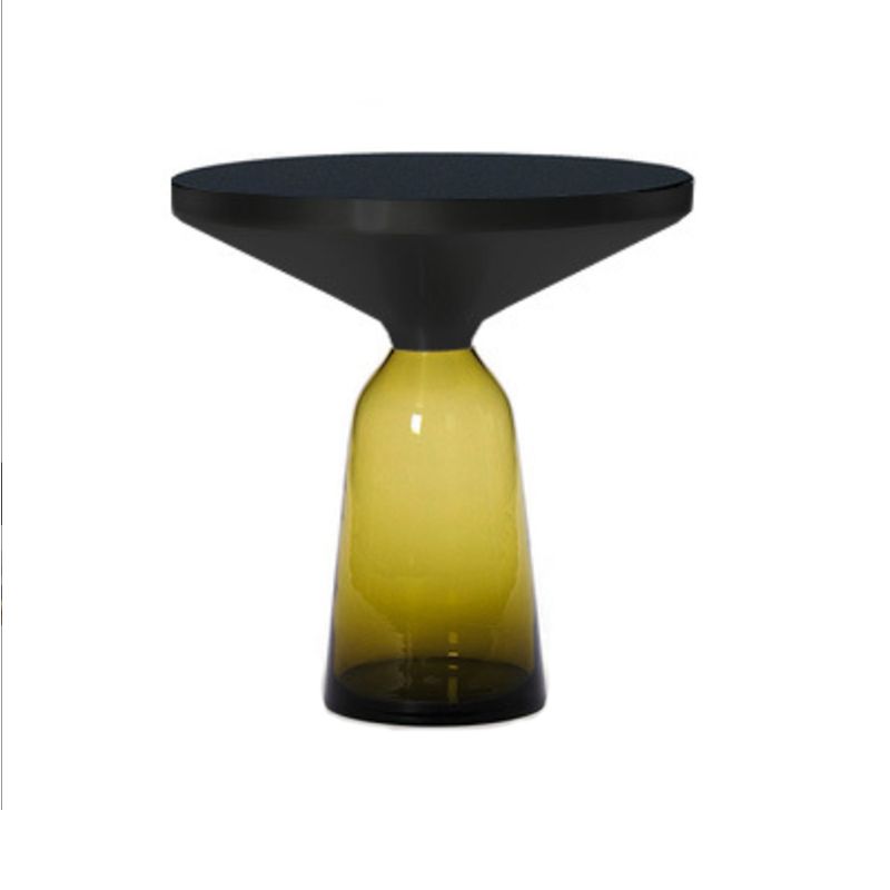 Pedestal Base Round Modern Style Glass Table with Coffee Table
