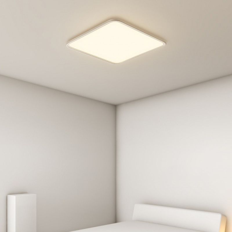 Lámpara de techo moderna con forma geométrica, acrílico, 1 luz, empotrada, en color blanco