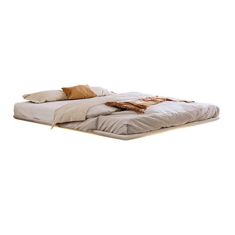 Contemporary White Lift Up Storage Solid Color Bed Frame, Light Not Included