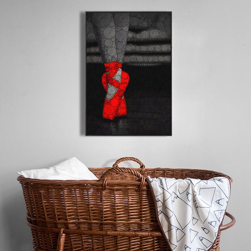 Textured Dancing Scene Painting Canvas Contemporary Wall Decor for Girls Bedroom