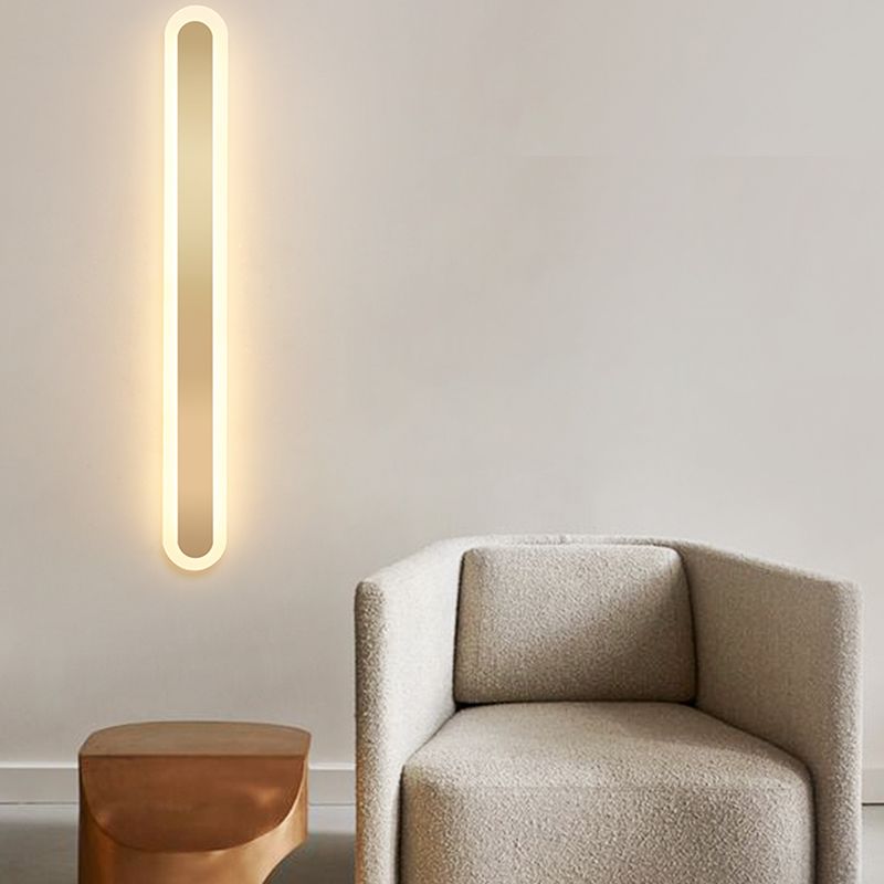 Éclair mural en métal linéaire Éclairage mural de style moderne en or