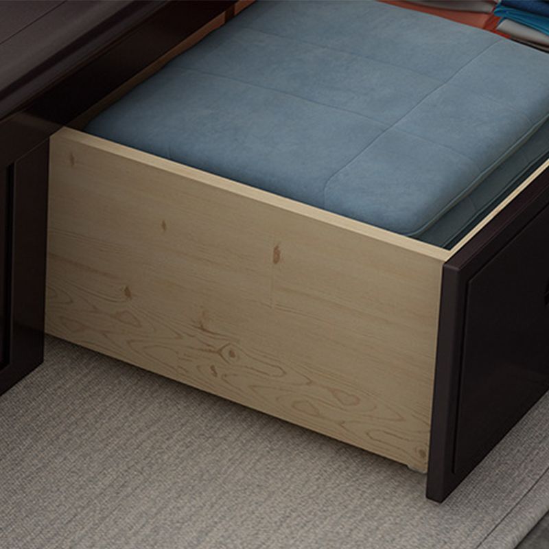 84.65 inch Wide Traditional Bed Frame Rubberwood Bed with Headboard