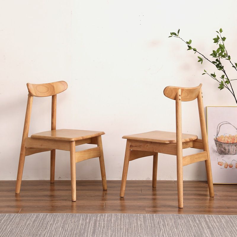 Contemporary Style Wood Dining Chair Stackable Ladder Back Arm Chair for Home