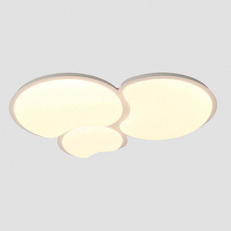 1 / 3 - Light Matte White Flush Mount Iron and Acrylic Cluster Ceiling Flush