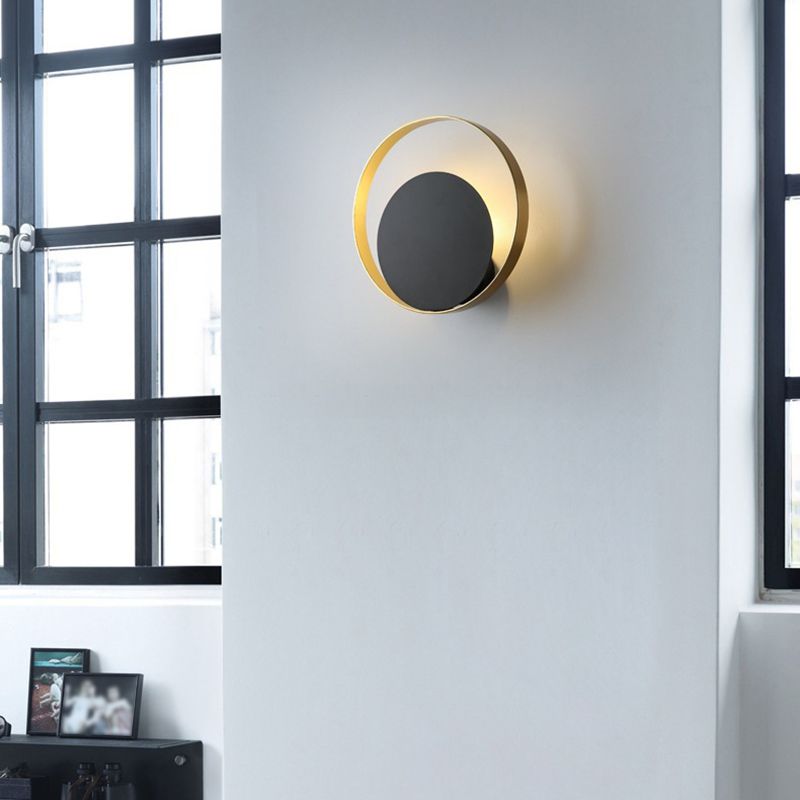 Post Modern Wall Light Black Metallic Lighting for Living Room