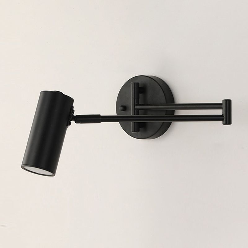 Metal Swing Arm Wall Lighting Modern Style 1-Light Sconce Lamp with Aluminum Shade