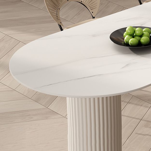 Kitchen Dining Table Modern Stone Dining Table in White and Black