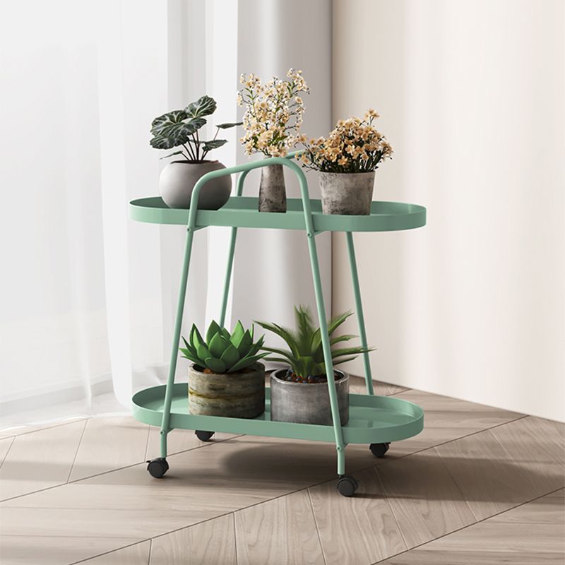 11" Wide Contemporary Corner Table Metal Double Tier End Table