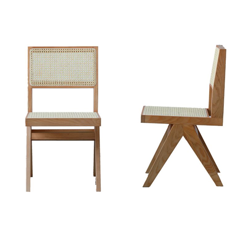 Traditional Dining Chair Wooden Open Back Side Chair for Home