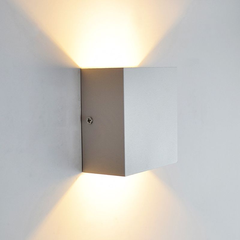 Modern Style Square Shape Wall Sconce Metal 1 Light Sconces for Bedroom