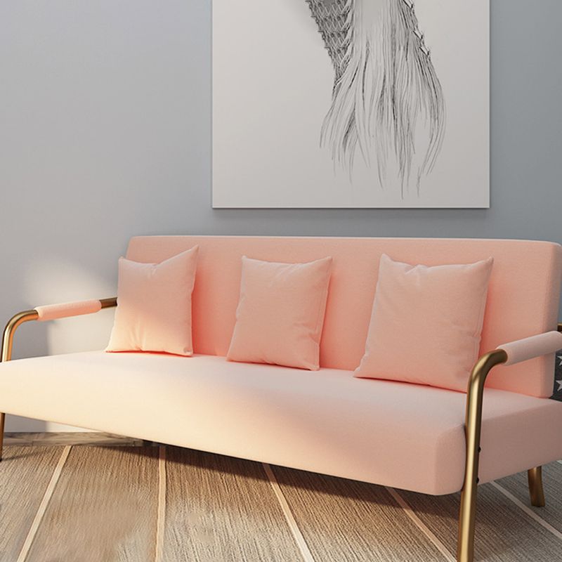 Modern Macaroon Velvet Sofa Tuxedo Arm Standard Tight Back Sofa