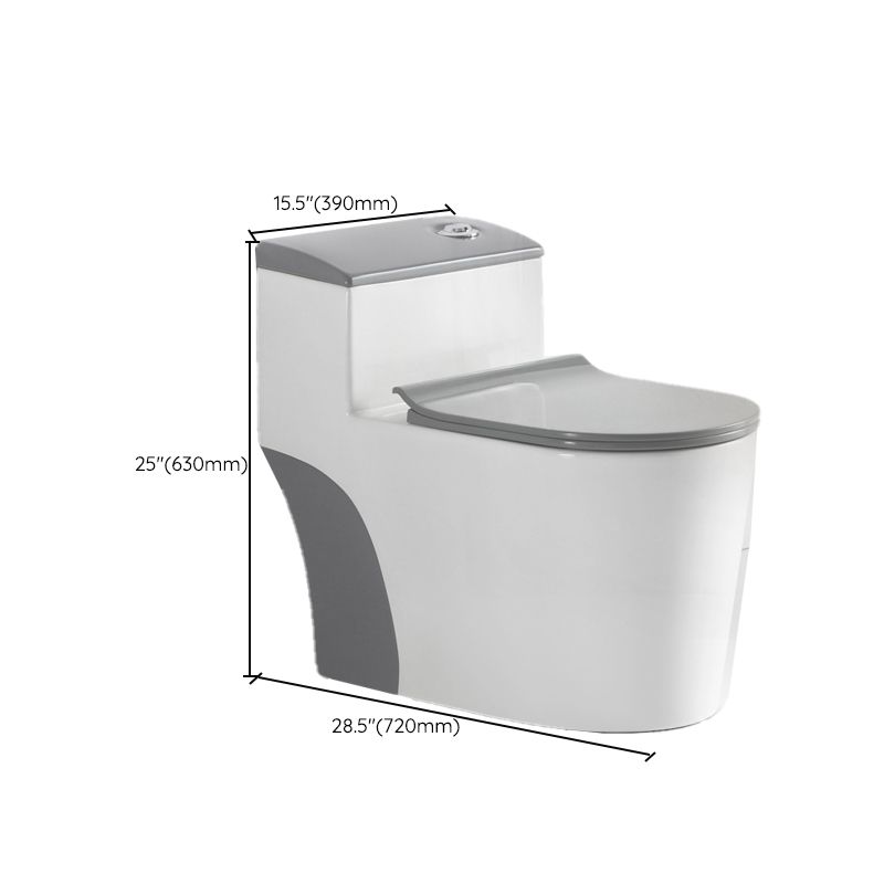 Traditional Gray Ceramic Flush Toilet Floor Mounted Urine Toilet for Washroom