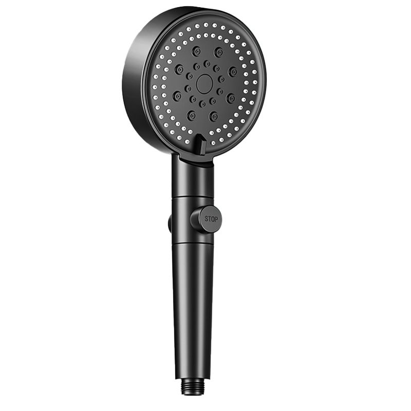 Modern 6 Setting Shower Head Adjustable Spray Pattern Matte Black Round Shower Head