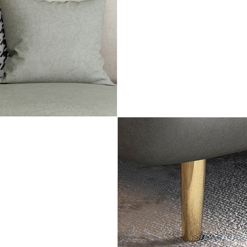 34.64" H Round Arm Sofa with 3 Pillows Modern Color Block Sofa