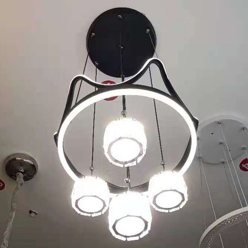 Ultra-moderner Einfachheit Ring Hanging Deckenleuchte Kristall Suspension Anhänger Licht für das Restaurant