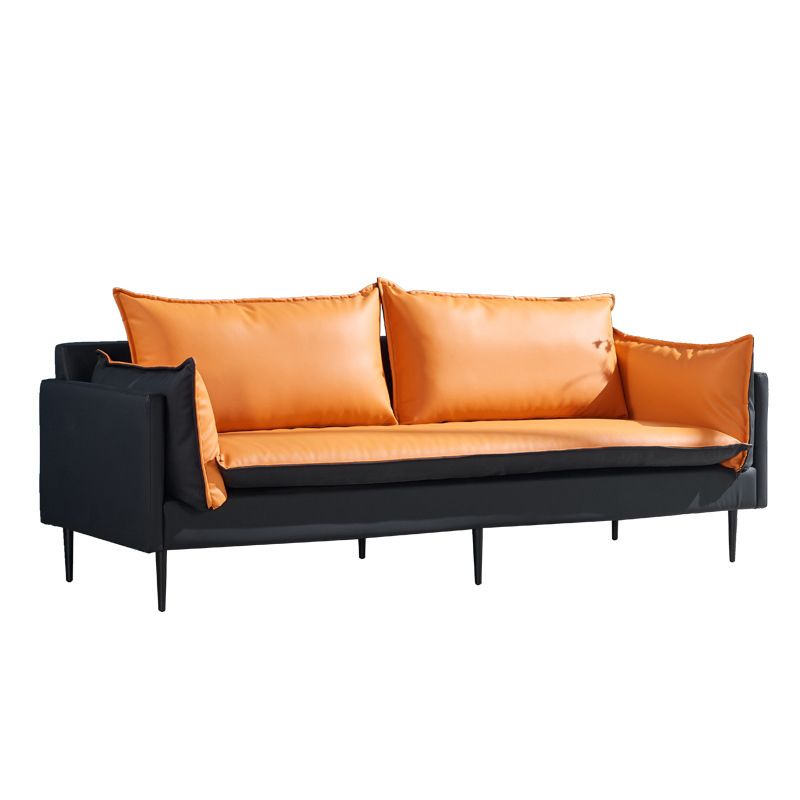 Moderner Stil quadratischer Armlehre Schwamm Kissen Kissen tragen resistente Napa -Ledersofa