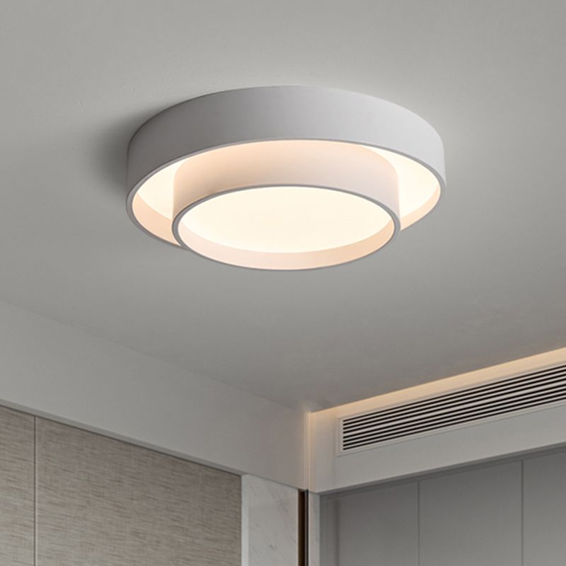 Lámpara de techo LED de hierro lacado, montaje empotrado circular de acrílico de estilo minimalista moderno