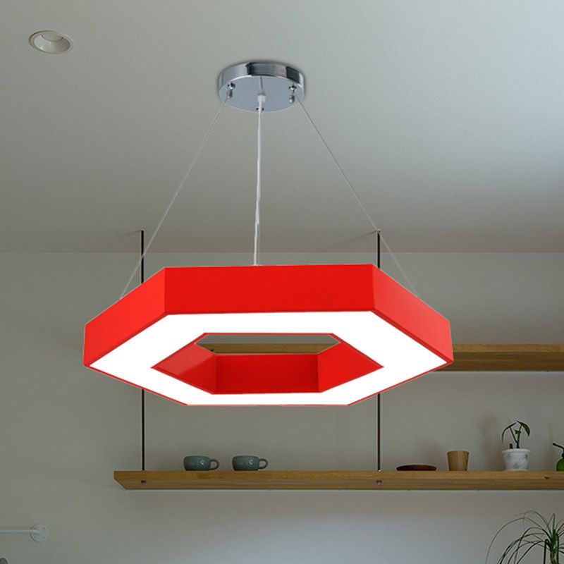 Green/Blue/Red Honeycomb Pendant Lighting Contemporary Led Metal Ceiling Lamp in White/Warm/Natural Light