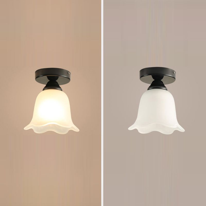 Modern Semi Flush Plafoniera Tradizionale Semi Mount Illuminazione per Vetro Shaded