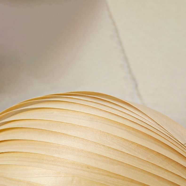 Conch Shaped Wood Pendant Light Contemporary Style Hanging Lamp for Coffee Shop