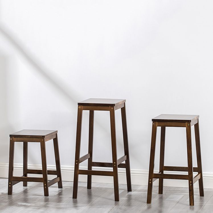 Dining Room Simple Wood Barstool Wood 4 Legs Bar Stool with Pedal