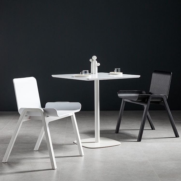 21-inch Metal Industrial Dining Table Square Pine Solid Wood Top Table with Pedestal