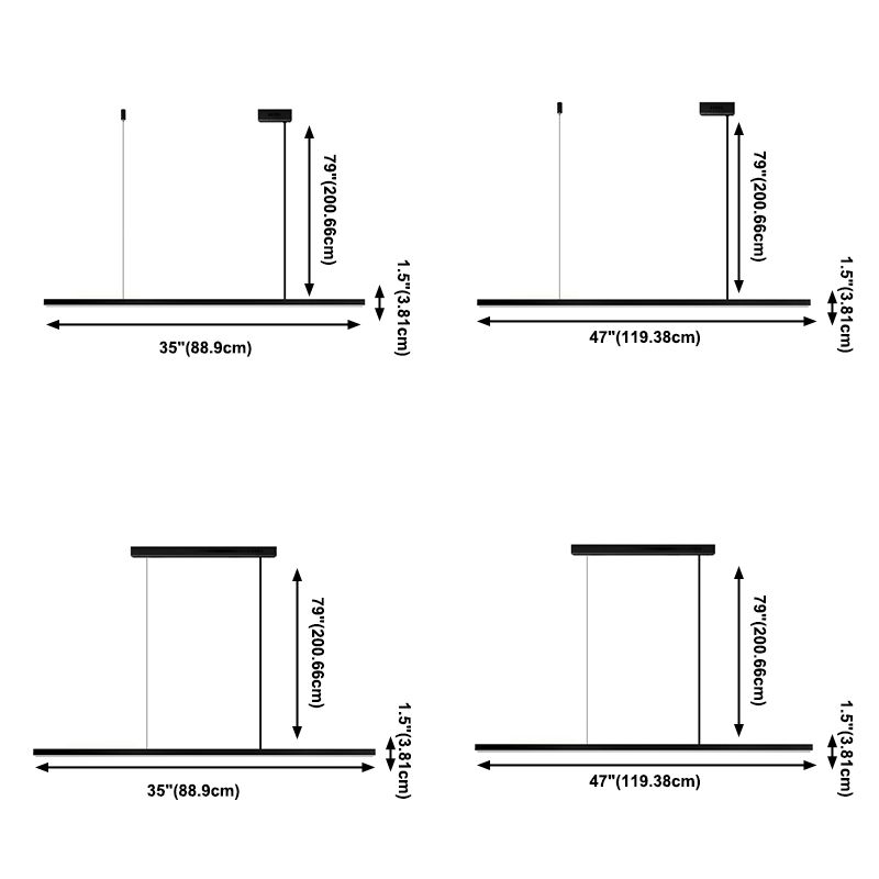 Pendante à l'île à LED moderne simple pour l'étude du bar de bureau de salle à manger